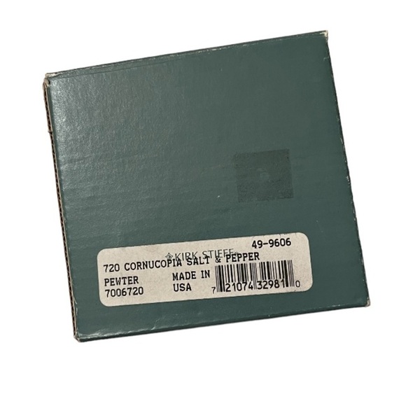 Lenox Kirk Steiff Collection Pewter Cornucopia Salt & Pepper Shakers - Picture 6 of 6